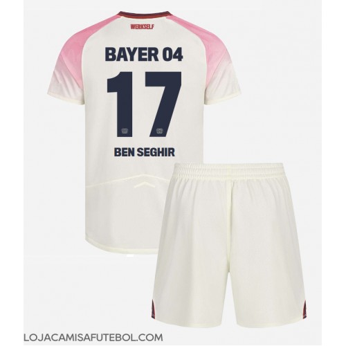 Camisa de Futebol Bayer Leverkusen Eliesse Ben Seghir #17 Equipamento Secundário Infantil 2025-26 Manga Curta (+ Calças curtas)